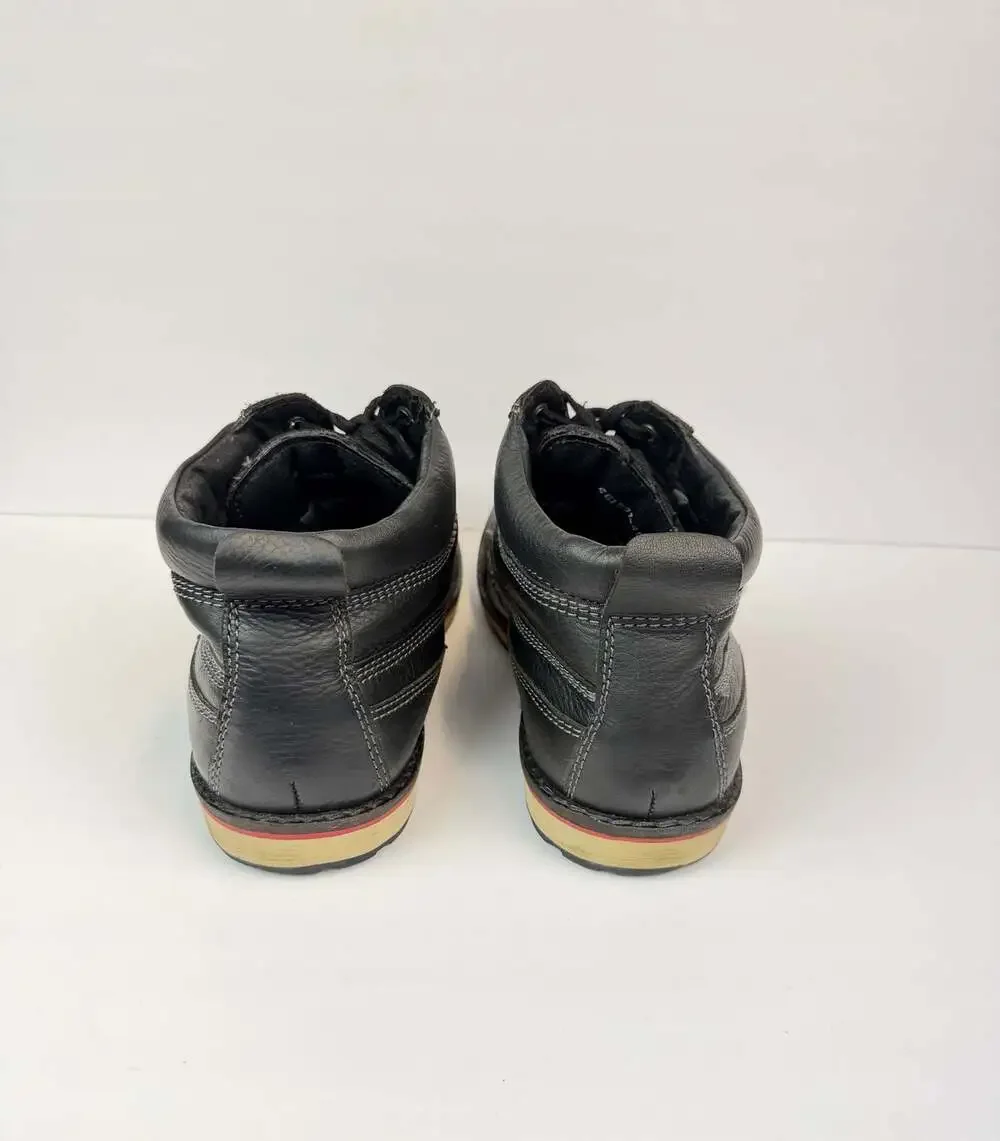 Sanita Leather Lace Up Moc Toe Ankle Boots Model 461981 Black US 12 EU 45